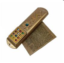 Mezuzah Dourado 12 Tribos de Israel com Pergaminho Mezuzah Dourado 12 Tribos de Israel com Pergaminho