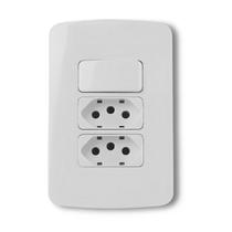 MG B3 Conj 1 Int Simples 10A 250V + 2 Tom 2P+T 20A Branco 4x2