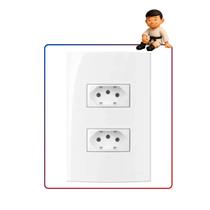 Mg conj 2 tomadas sleek 10a 4x2 branco (16002)