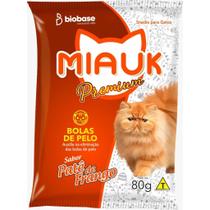 Miauk nuggets premium bola de pelos petisco para gatos sabor frango 2 un de 80g