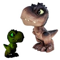 MiBoneco Mini Dinossauro T REX Jurassic World Preto Brinquedo Criança Presente Menino 3 anos