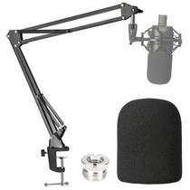 Mic Boom Arm com pára-brisas e filtro Pop para Audio-Technica AT2020