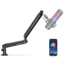 Mic Boom Arm TONOR RGB Low Profile com gerenciamento de cabos