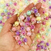 Miçanga Bala Candy Color P/ Pulseira Infantil 50 Pçs Bombom