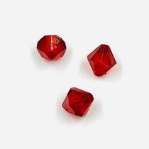 Miçanga Balão Facetado 10mm 100pç Vermelho Passante Biju 60g