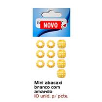Miçanga boias barao mini abacaxi 370 branco c/amarelo