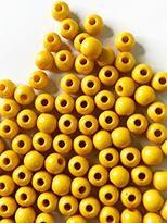 Miçanga Bola Amarelo Escuro 4mm/ aprox.2500peças - 50g