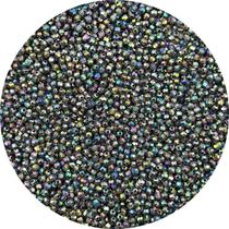 Miçanga Bola Facetada 4mm Preto Irisado Acrílico 1000pçs 40g