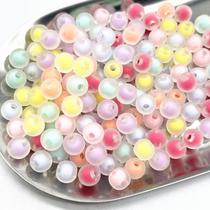Miçanga Bola Fosca 8mm Com Miolo Colorido Candy Colors Para Pulseira Colar Bijuterias Pulseirinhas Aprox.400 Bolinhas