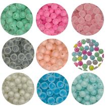 Miçanga Bola Fosca 8mm Com Miolo Colorido Candy Para Pulseira Infantil Colar Bijuterias Pulseirinhas Aprox.200 Bolinhas