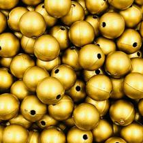 Miçanga Bola Lisa 12mm Dourada Passante 50pçs 55g