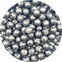 Miçanga Bola Lisa 13mm Grafite Conta Marmorizada 50pçs 80g