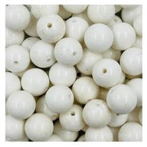 Miçanga Bola Lisa 15mm Branco 100pçs Passante Bijuteria 300g