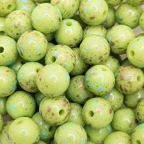 Miçanga Bola Lisa Plástico Verde Claro 13mm 60pçs 96g Passante