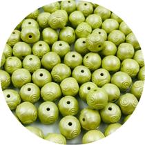 Miçanga Bola Trabalhada Abs Verde14mm 10pçs 24g Miçanga Bola Trabalhada Abs Verde14mm 10pçs 24g