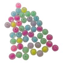 Miçanga Bolinha Fosca com Miolo Colorido Contas Passante 8mm 180pçs Para Fazer Pulseira Montar Colar Miçanga Bolinha Fosca com Miolo Colorido Contas Passante 8mm 180pçs Para Fazer Pulseira Montar Colar