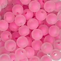Miçanga Bolinha Fosca com Miolo Rosa Pink Contas Passante 8mm 180pç Para Fazer Pulseira Montar Colar