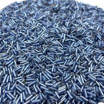 Miçanga Canutilho Azul Perolado 7mm 1000pçs 50g Artesanato Miçanga Canutilho Azul Perolado 7mm 1000pçs 50g Artesanato