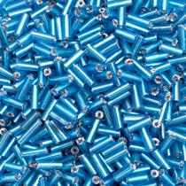 Miçanga Canutilho Tubo Azul Turquesa 7mm 10000pç Biju 500g