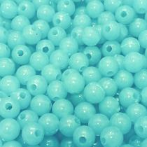 Miçanga Conta Bola Plástica 10mm Verde Piscina com 50 unidades