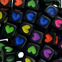 Miçanga Conta Quadrada Dado De Coração 300pçs Pulseira Colar Miçanga Conta Quadrada Dado De Coração 300pçs Pulseira Colar