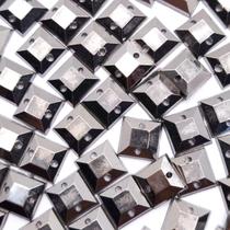 Miçanga Costura Chaton Quadrado Plástico Grafite 8mm 200pçs 40g