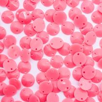Miçanga Costura Chaton Redondo Plástico Rosa 8mm 100pçs 12g Miçanga Costura Chaton Redondo Plástico Rosa 8mm 100pçs 12g