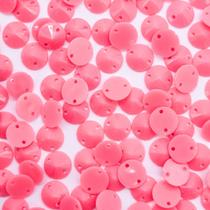 Miçanga Costura Chaton Redondo Plástico Rosa 8mm 100pçs 12g