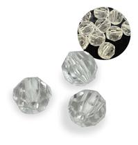 Miçanga Cristal Transparente Bola Sextavada Atacado 8mm 500g