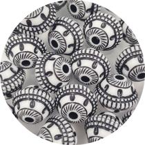 Miçanga de Pesca Branca e Preto 17x20mm 30pçs Para Antena Miçanga de Pesca Branca e Preto 17x20mm 30pçs Para Antena