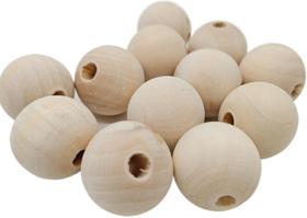 Miçanga em Madeira Natural Redonda 8mm Cru com 100 peças