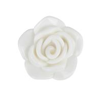 Miçanga em Plástico Flor Rosa Branca 2 cm