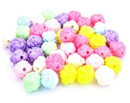 Miçanga Flor 10Mm Candy Colors Com Furo Passante 100 Peças