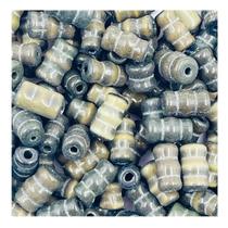 Miçanga Olho de Gato 7x10mm 100pçs Preto Passante Pedra 120g Miçanga Olho de Gato 7x10mm 100pçs Preto Passante Pedra 120g