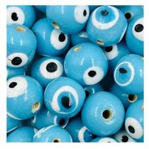 Miçanga Olho Grego 18mm 30pçs Azul e Branco Porcelana 210g