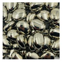 Miçanga Oval 24x19mm 20pçs Passante Curvo Prata Biju 65g Miçanga Oval 24x19mm 20pçs Passante Curvo Prata Biju 65g