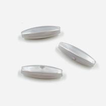 Miçanga Oval Facetado Cinza 6x21mm 100pçs Passante Biju 60g