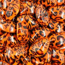 Miçanga Oval Laranja com Preto 32x21mm 50pçs Passante 230g Miçanga Oval Laranja com Preto 32x21mm 50pçs Passante 230g