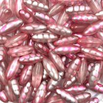 Miçanga Oval Rosa e Prata 31x12mm Passante Abs 30pçs 87g Miçanga Oval Rosa e Prata 31x12mm Passante Abs 30pçs 87g