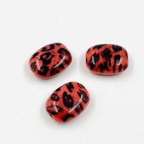 Miçanga Oval Rosa e Preto 23x18mm 50pçs Passante Arte 170g Miçanga Oval Rosa e Preto 23x18mm 50pçs Passante Arte 170g