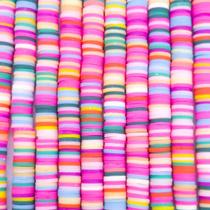 Miçanga Passante 3 Fios Disco Fimo Colorido 8mm 900pçs 72g Miçanga Passante 3 Fios Disco Fimo Colorido 8mm 900pçs 72g