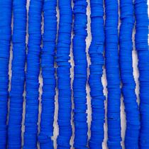 Miçanga Passante 5 Fios Disco Fimo Azul 6mm 1500pçs 70g Miçanga Passante 5 Fios Disco Fimo Azul 6mm 1500pçs 70g