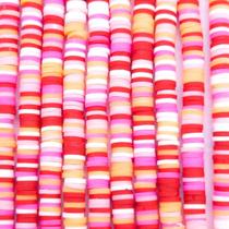 Miçanga Passante 5 Fios Disco Fimo Colorido 6mm 1500pçs 70g Miçanga Passante 5 Fios Disco Fimo Colorido 6mm 1500pçs 70g