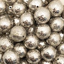 Miçanga Passante Bola Craquelada Abs Níquel 17mm 10pçs 27g