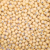 Miçanga Passante Bola Emborrachada Plástico Amarelo Claro 8mm 50pçs 20g Miçanga Passante Bola Emborrachada Plástico Amarelo Claro 8mm 50pçs 20g