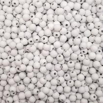 Miçanga Passante Bola Emborrachada Plástico Branco 8mm 150pçs 60g Miçanga Passante Bola Emborrachada Plástico Branco 8mm 150pçs 60g