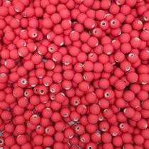 Miçanga Passante Bola Emborrachada Plástico Goiaba 8mm 50pçs 20g Miçanga Passante Bola Emborrachada Plástico Goiaba 8mm 50pçs 20g