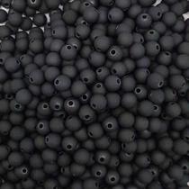 Miçanga Passante Bola Emborrachada Plástico Preta 8mm 150pçs 60g Miçanga Passante Bola Emborrachada Plástico Preta 8mm 150pçs 60g