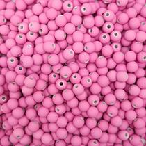 Miçanga Passante Bola Emborrachada Plástico Rosa 8mm 50pçs 20g Miçanga Passante Bola Emborrachada Plástico Rosa 8mm 50pçs 20g