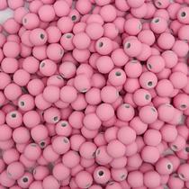Miçanga Passante Bola Emborrachada Plástico Rosa Claro 8mm 150pçs 60g Miçanga Passante Bola Emborrachada Plástico Rosa Claro 8mm 150pçs 60g